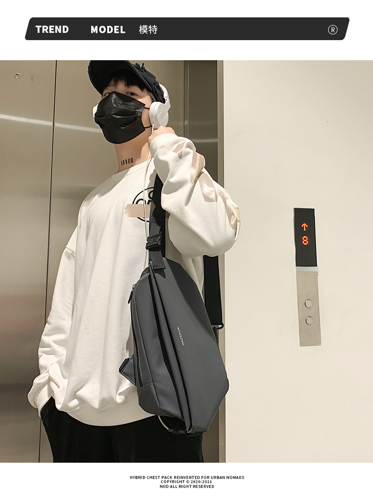 Multi-functional men's crossbody bag, chest bag, men's cycling charter, single-shoulder backpack, men's sports and commuting bag, trendy undefined