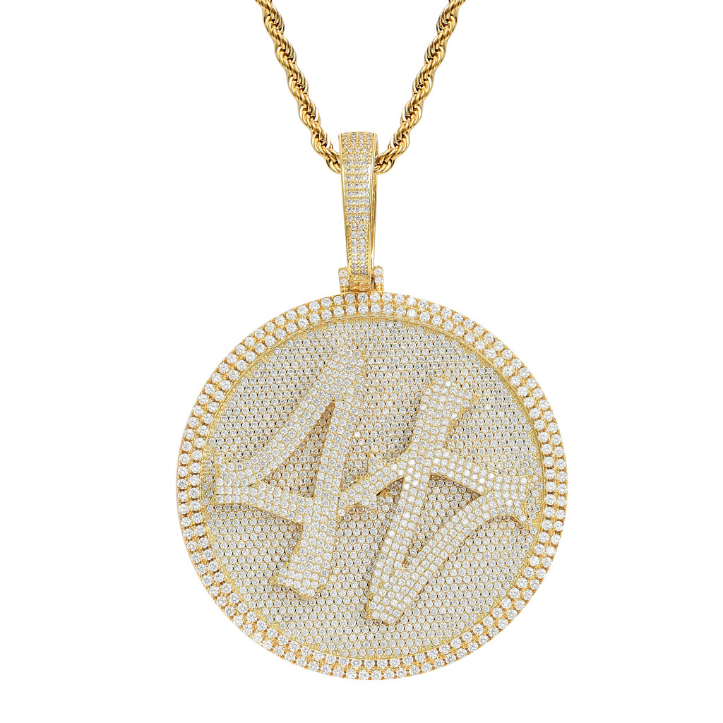 Rotatable Pendant Necklace For Men Solid Zircon Hip Hop Style_voghion.com