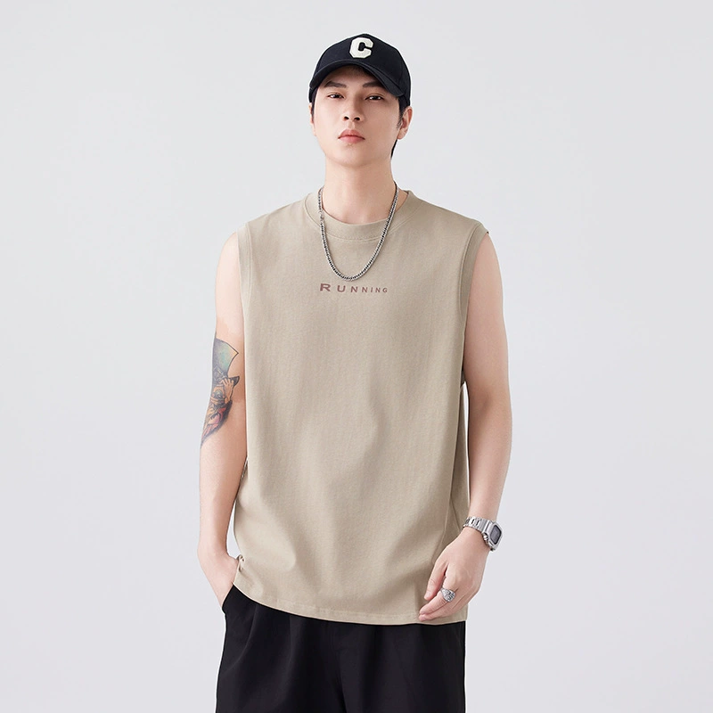 Пуловер без рукавов, мужская тонкая футболка, мужской свободный жилет с круглым вырезом, жилет большого размера, рубашка с короткими рукавами, крутой мужской жилет