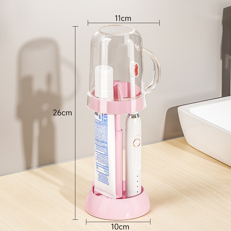 Wall Mounted Toothbrush Cup Holder Set For Bathroom Storage_voghion.com