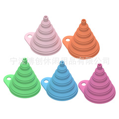Kitchen Mini Large Small Food Grade Telescopic Creative Portable Foldable Long Neck Silicone Funnel Factory
