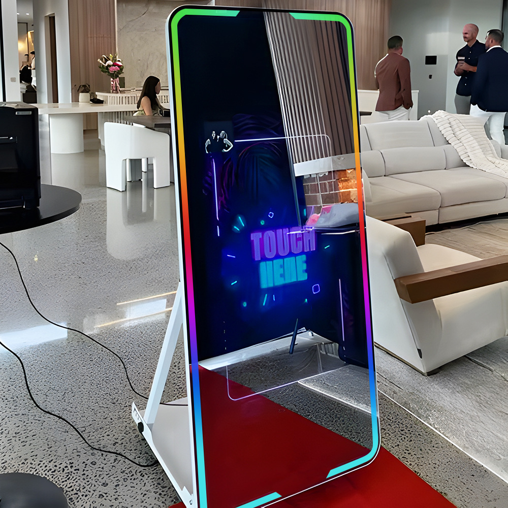 外贸供应Magic mirror photo booth魔镜拍照拍视频镜子照相亭触屏