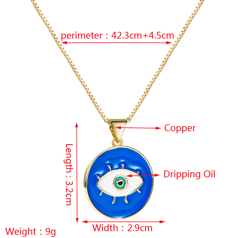Wholesale Jewelry Copper Eye Round Pendant Necklace Nihaojewelry display picture 1
