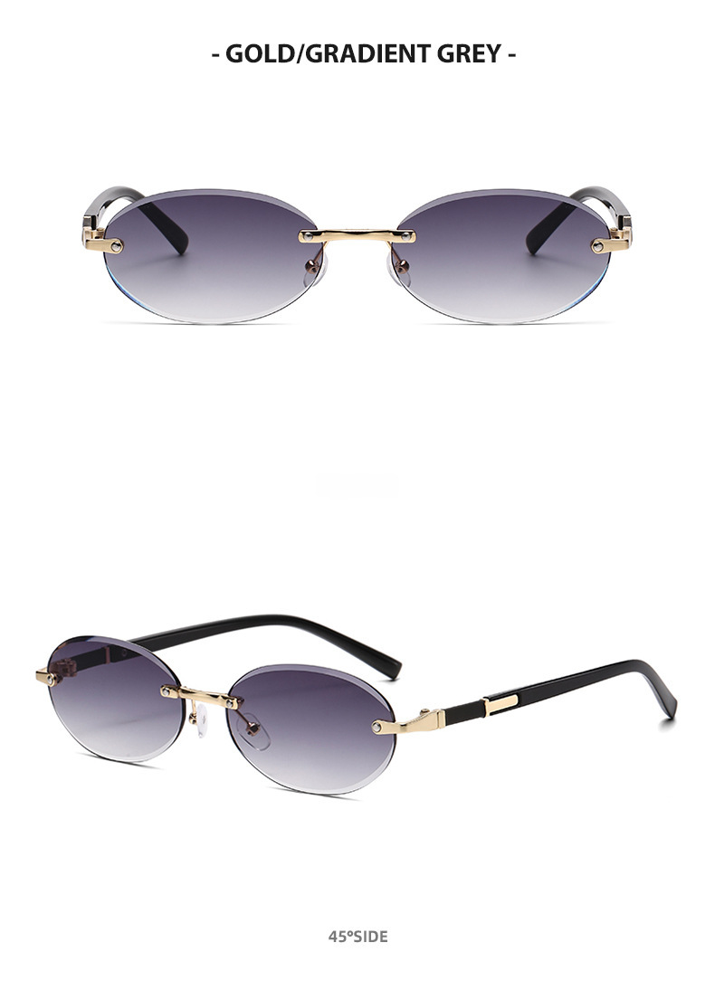 1584 New European and American Trendy Cut Edge Distinctive Oval Frame Sunglasses 2024 New Arrival Frameless Hot Girls Hip Hop Sunglasses_voghion.com