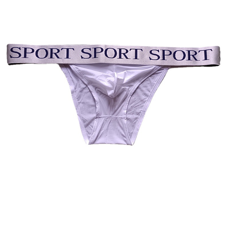 De una sola pieza de entrega de los hombres triángulo ropa interior de seda de hielo de nylon delgada Transpirable Alta tenedor ropa interior U convexo sexy de Europa y América del comercio Exterior