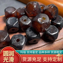 源头厂家批发天然玛瑙唐八棱串珠散珠圆润光滑老玛瑙DIY配珠串珠