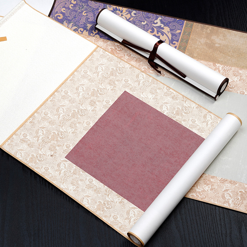 Rice paper scroll brush calligraphy works paper strip screen small regular script Song Jinnan Tang ancient style hanging scroll rice paper long scroll 2