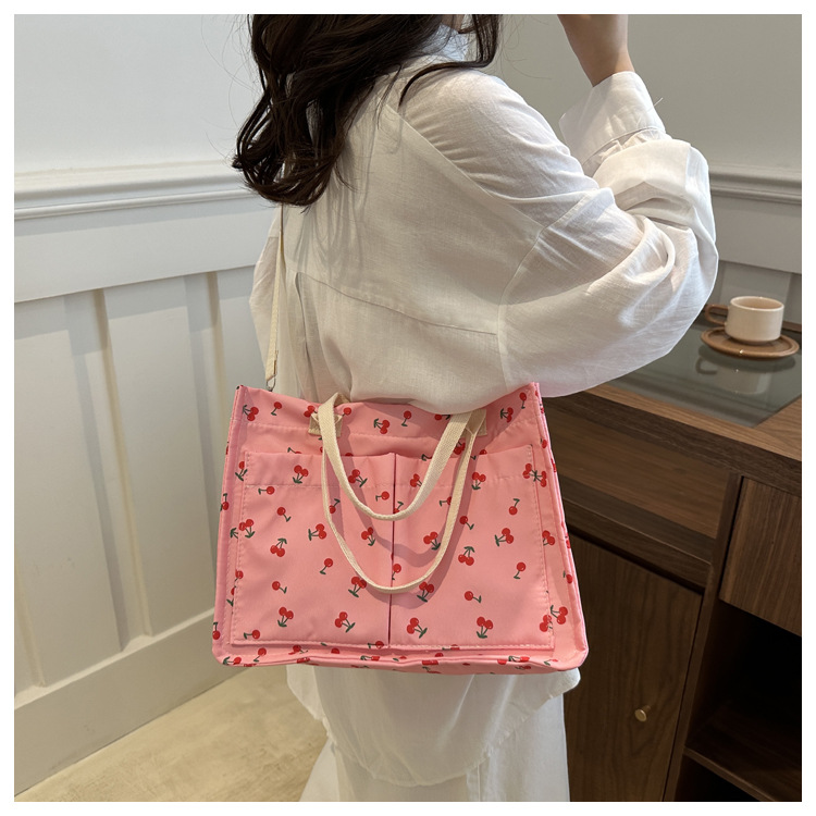 Large-capacity canvas student class 2024 Autumn new Korean-style trendy and personalized printed tote handbag for women undefined
