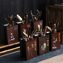 [Six Gentlemen of Tea Ceremony] Ebony solid wood log spare parts for home Zen Kung Fu tea creative tea set spare parts