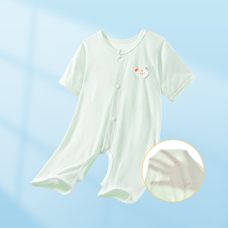 Baby summer overcoat recién nacido delgado pijama abierto de mangas cortas para niños, niñas y niños, ropa de verano para bebés image 10