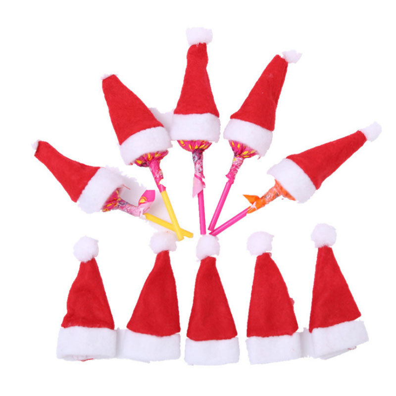 Christmas decoration supplies lollipop Christmas hat candy mini Christmas hat non-woven children's Christmas gifts