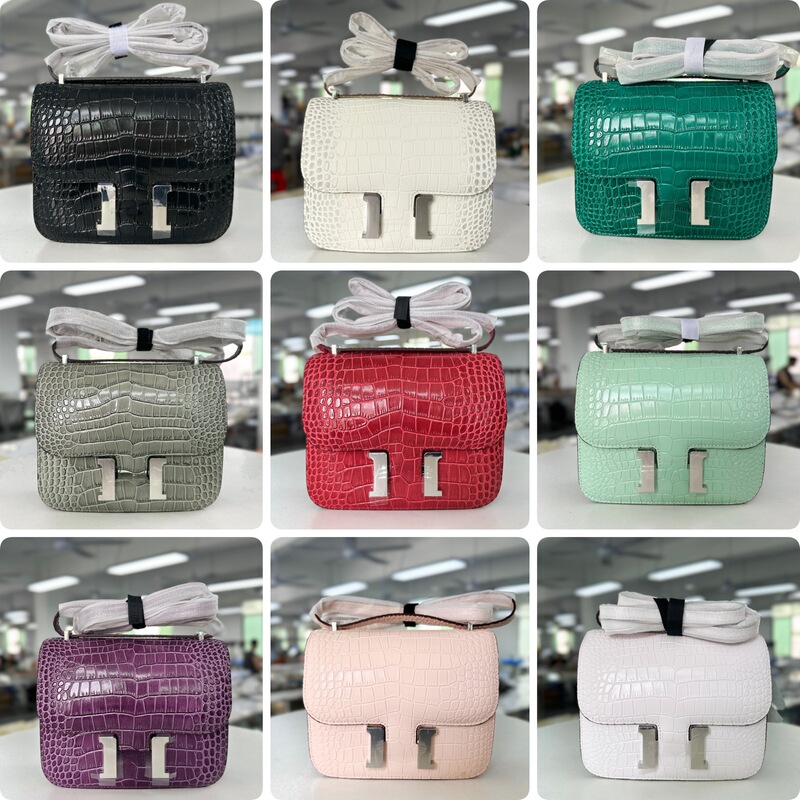 Cowhide Bag 2025 New Kangkang Bag Crocodile Pattern Crossbody Women's Bag Epsom Cowhide Bag 2025 New Kangkang Bag Crocodile Pattern Crossbody Women's Bag Epsom