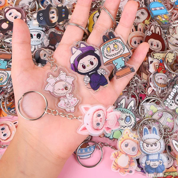 Labubu Trendy Blind Bag Keychain Children's Holiday Gift Kindergarten Birthday Party Favors Whole Class Small Gifts