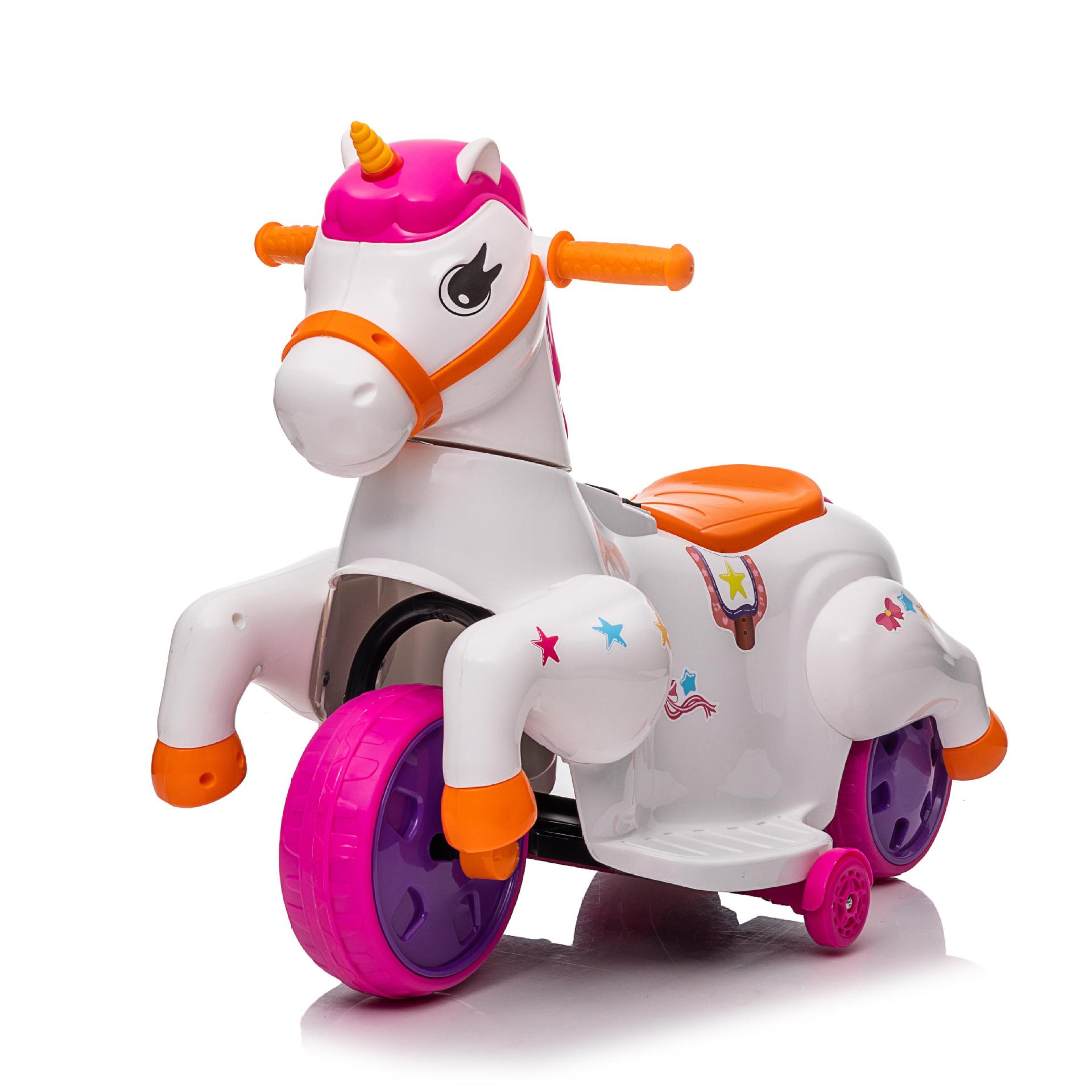 Haier Fort Toys Coche de juguete eléctrico para niños Engrosamiento Carga Niños y niñas Bebés Unicornio Educación temprana Música Puzzle