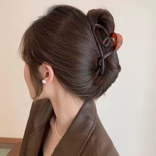 复古风大号爱心鲨鱼夹盘发发饰女款后脑勺抓夹头发夹子批发头饰