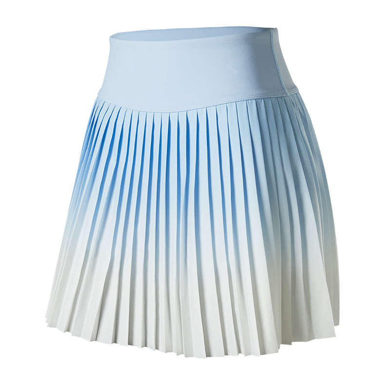 Falda deportiva Falda femenina de secado rápido Falda de yoga de yoga de tenis de tenis de baile plisado a prueba de luz falsa de dos piezas
