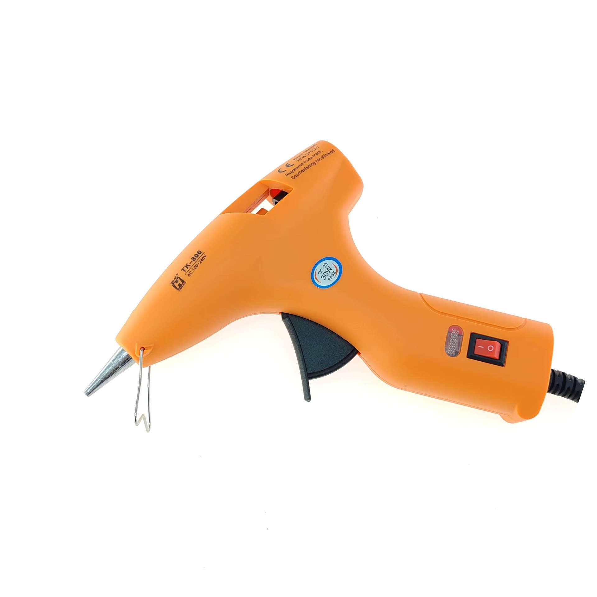 30W黄花牌带开关胶枪 TK-806工业级高温型小胶枪 批发热熔胶枪