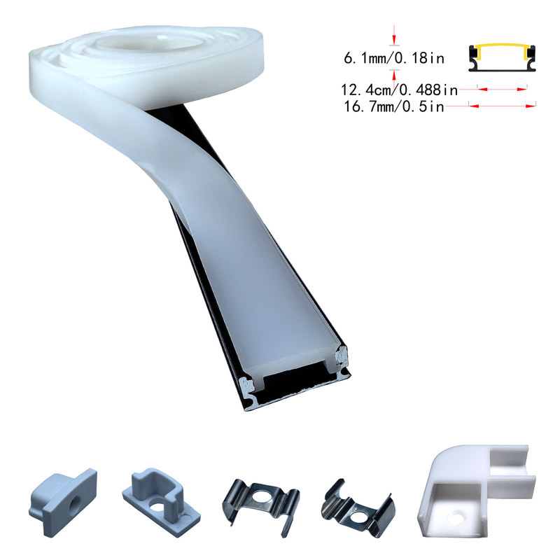 LED Line light aluminum slot embedded profile Cabinet hard light bar shell kit 17x 7 lamp slot shell accessories LED Line light aluminum slot embedded profile Cabinet hard light bar shell kit 17x 7 lamp slot shell accessories