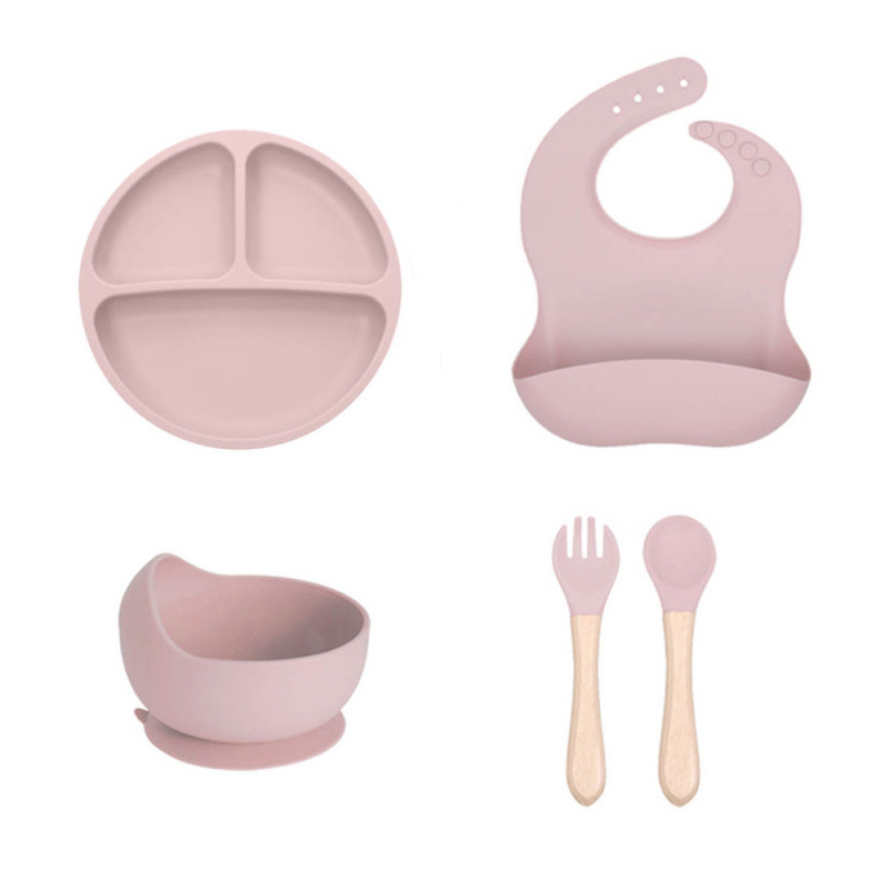 クロスボーダー子供用シリコンディナープレートセット、離乳食サプリメント、分割ディナープレート、ラブディナープレート、母子授乳食器セット|undefined