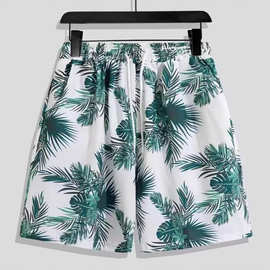 男女同款夏威夷风2025夏季日常新款简约五分中裤休闲印花沙滩裤子