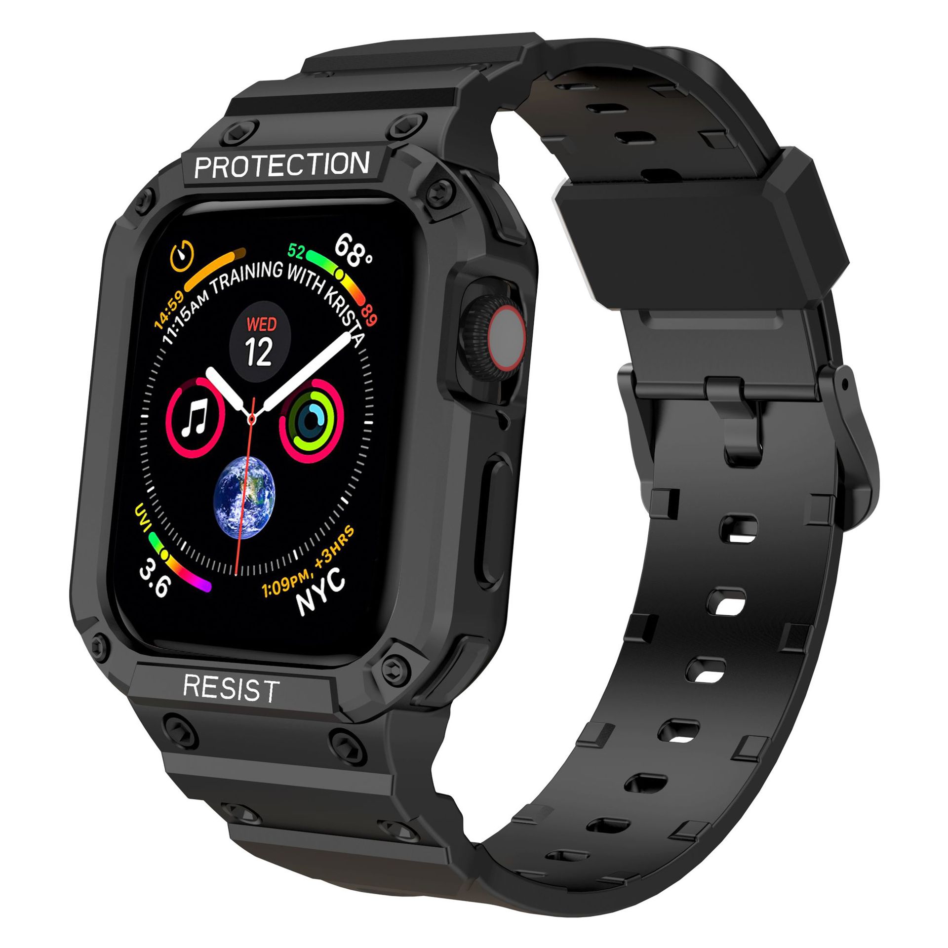 Adecuado para Apple Watch Correa integrada de silicona resistente a la caída iwatch87654321s9 color sólido TPU Correa al por mayor