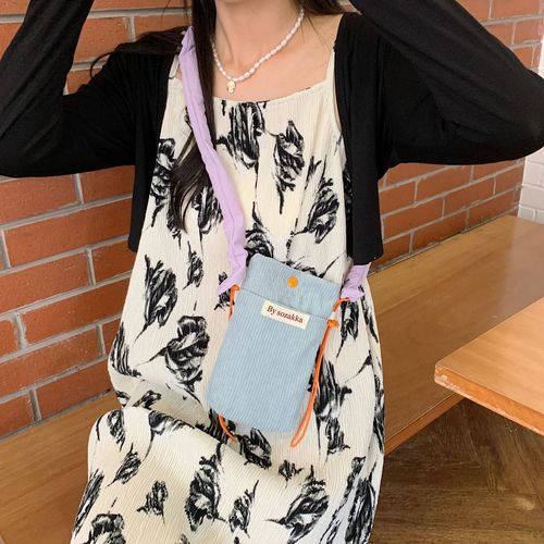26226 Japanese corduroy crossbody mobile phone bag crossbody shoulder bag for women walking mini storage bag
