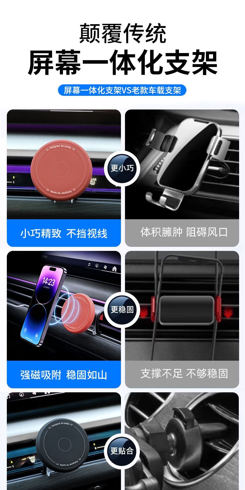Suitable for BMW 5 Series, 3 Series, 6 Series, and GT models; silicone magnetic phone holder; 530li, X3, X5, X6, and X7 car navigation accessories
