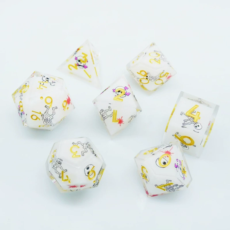 Игральные кости из 7 кубиков из смолы DND Dragon с Downtown Multihedral COC Run Team RPG RPG