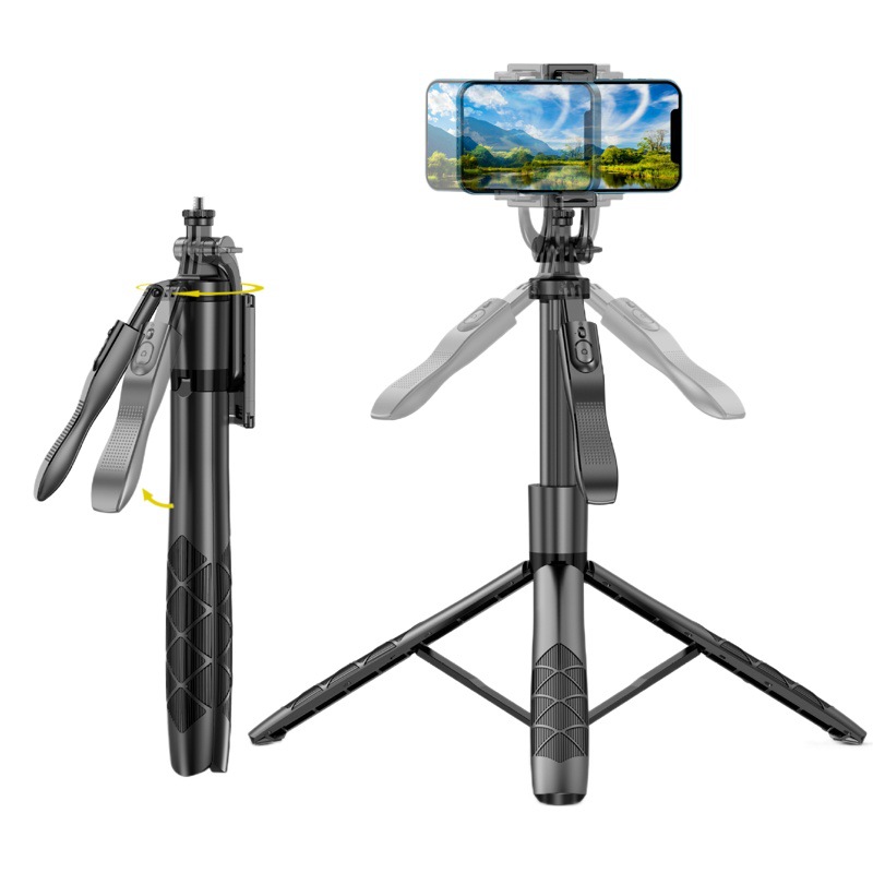 ZACH piso de mano anti-vibración trípode equilibrio mango selfie stick PTZ y soporte estabilizador de raqueta con luz de relleno