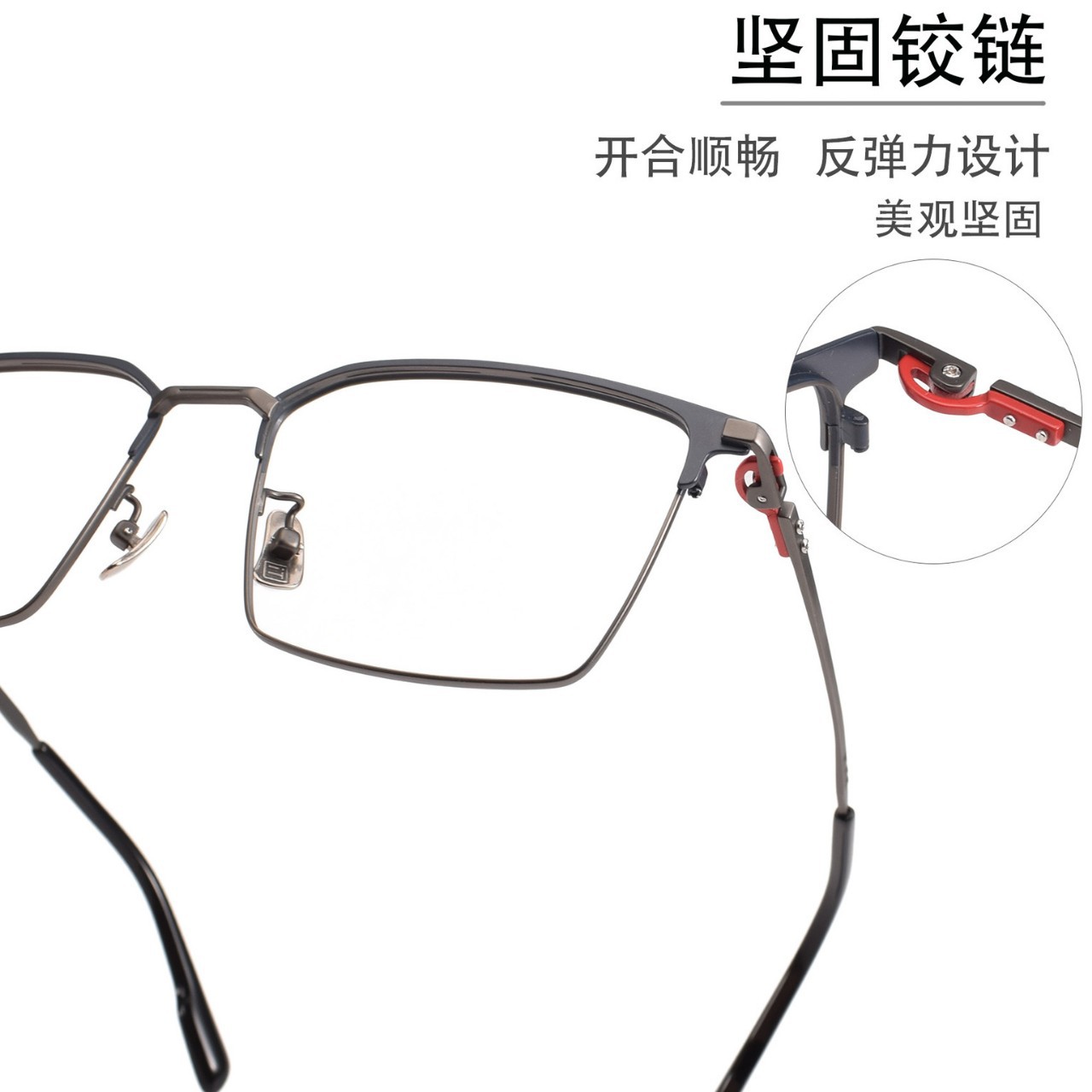 Marco de Gafas Cuadrado 153mm SH0078 de Titanio Puro para Cara Grande image 4