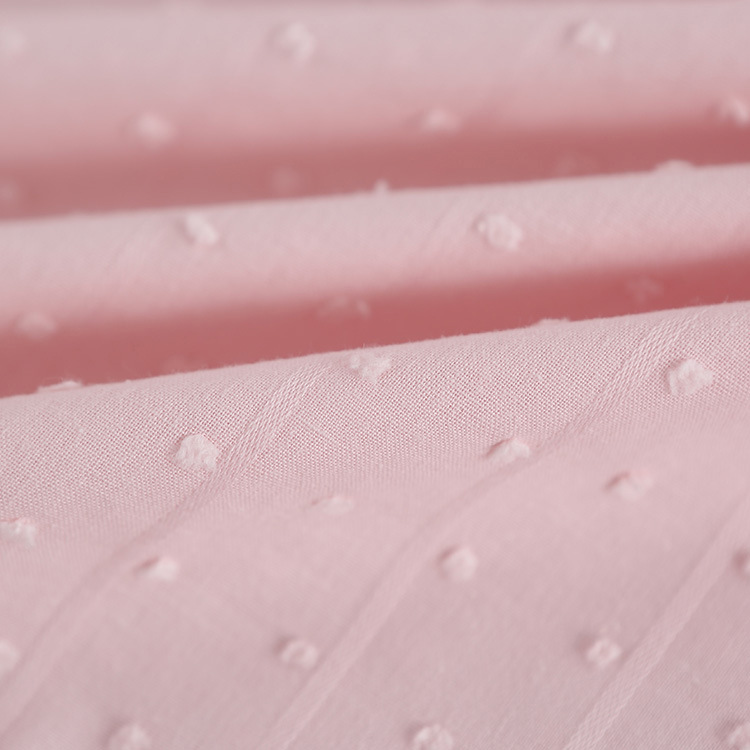 Textiles al por mayor puntos suizos tejidos de algodón orgánico jacquard tela de mujer