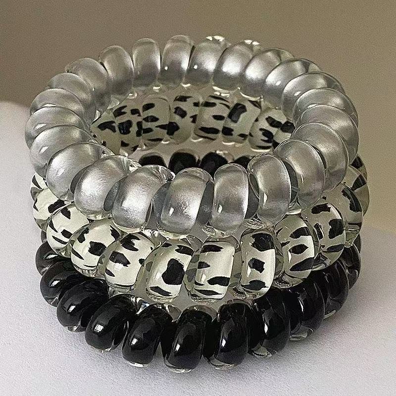 Milk Polka Dot ~ High Elastic Thick Phone Cord Hair Tie, Durable and Not Easy to Break, Does Not Hurt the Hair, New Hair Accessories Milk Polka Dot ~ High Elastic Thick Phone Cord Hair Tie, Durable and Not Easy to Break, Does Not Hurt the Hair, New Hair Accessories
