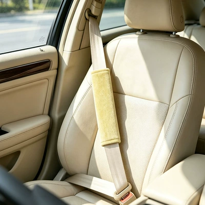 Car Seat Belt Shoulder Cover Seat belt shoulder pad - plush-yellow-seat-belt-shoulder-pad