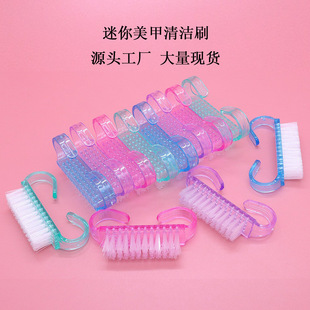 Manicure Tool Cleaning Horn Brush Small Transparent Glitter Dust Nail Brush Plastic Horn Brush Manicure Brush