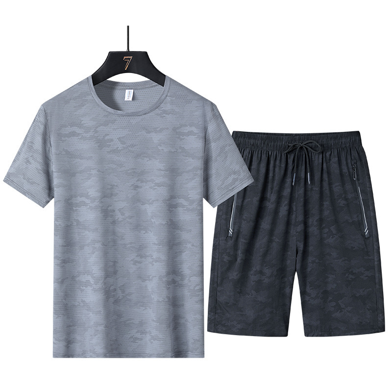 Verano nuevo estilo camiseta de secado rápido pareja manga corta running yoga fitness deportes sueltos seda de hielo traje transpirable