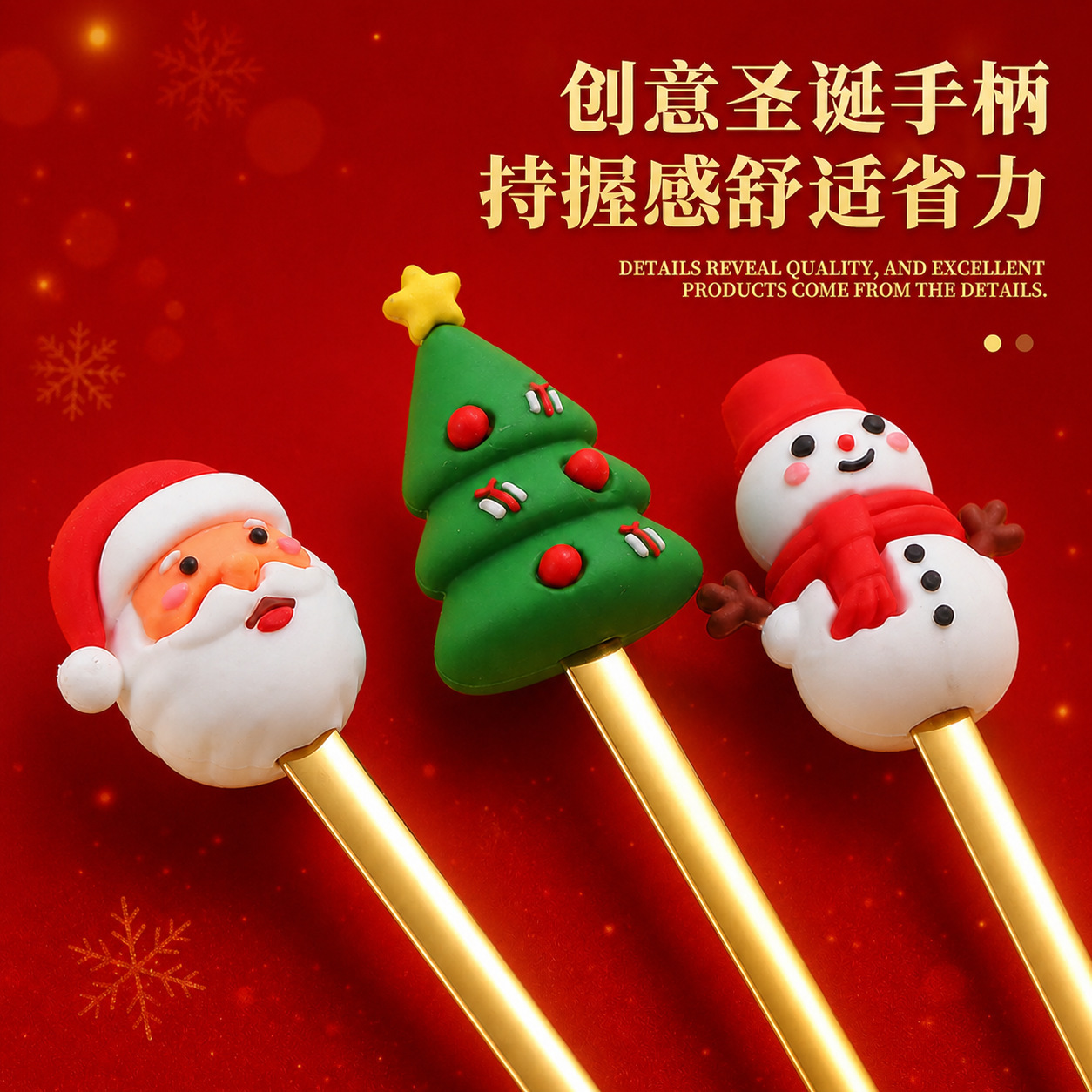 Navidad transfronteriza cucharas de acero inoxidable muñecas creativas cucharas de muñecas de nieve cucharas de café cucharas de fruta set de regalos image 4