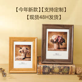 画框复古美式相框空框摆台挂墙装裱6寸8寸10寸a4框架油画装裱外框