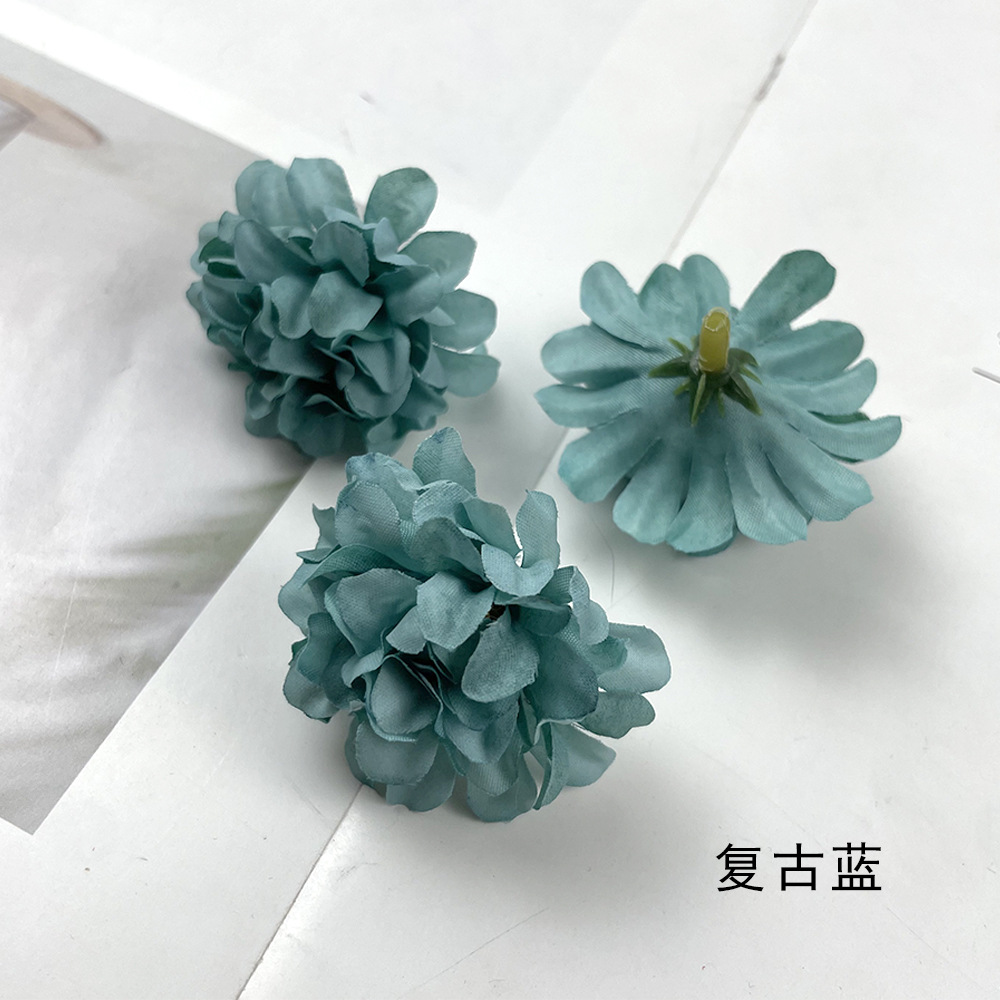 Simulación multicapa hortenida crisantemo cabeza DIY hecha a mano tocado material flor artificial decoración de la sala de bodas diseño de fondo de pared