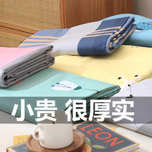 100全棉床单单件双人1.5m米纯棉床单网红被单枕套2三件套1.2单淡