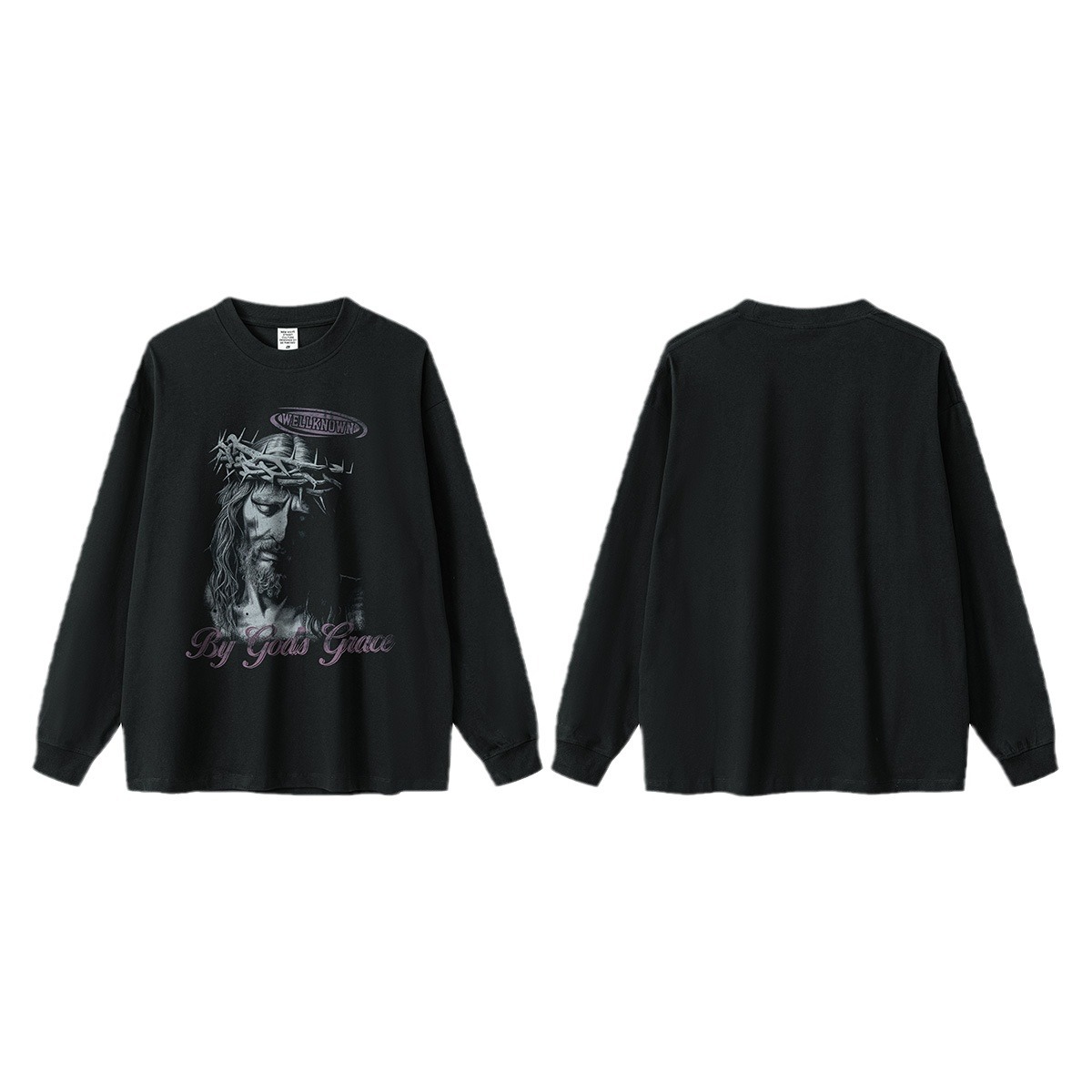 Impresora de marcas| BE ropa de hombre 2025 otoño invierno adolescente suelta transfronteriza tinta blanca impresión digital lavado en agua batik