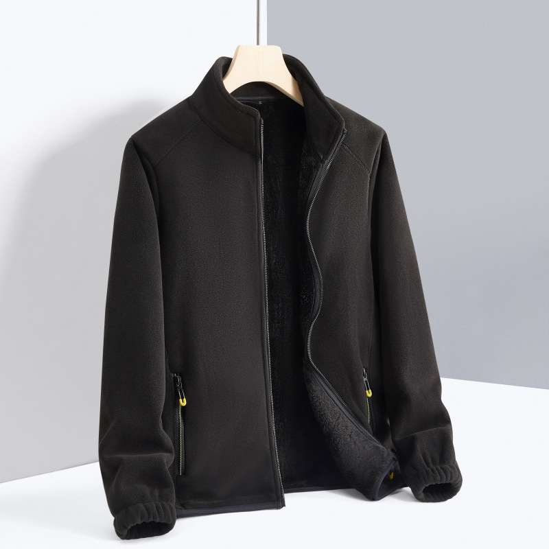 Cama de terciopelo de grano de oro para hombres y mujeres con terciopelo grueso agitado de terciopelo de grano grande al aire libre con chaqueta cálida