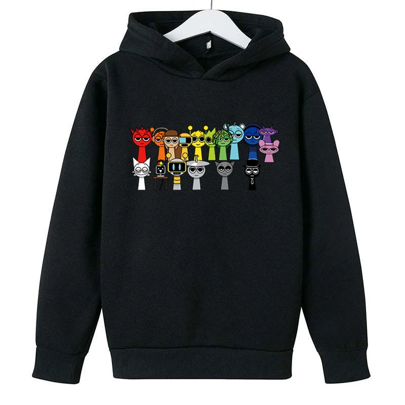 Детская толстовка новый стиль Sprunki rhythm box game peripheral clothes круглый ворот, хлопок и бархат top детская одежда