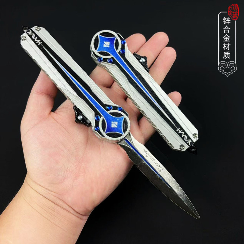 三角洲北极星刀伸缩武器模型合金可弹出全金属弹簧款22cm周边玩具|undefined