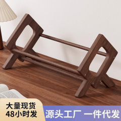 黒胡桃実木本棚デスクトップバッフルブックホルダー固定本クリエイティブins風木製簡易収納棚