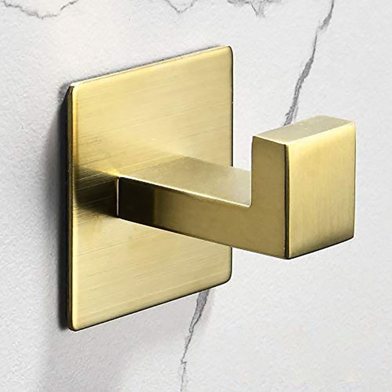 Cross-Border 304 Stainless Steel Punch-Free Towel Hook Self-Adhesive Bath Towel Robe Hook Bathroom Wall Shower Coat Hook