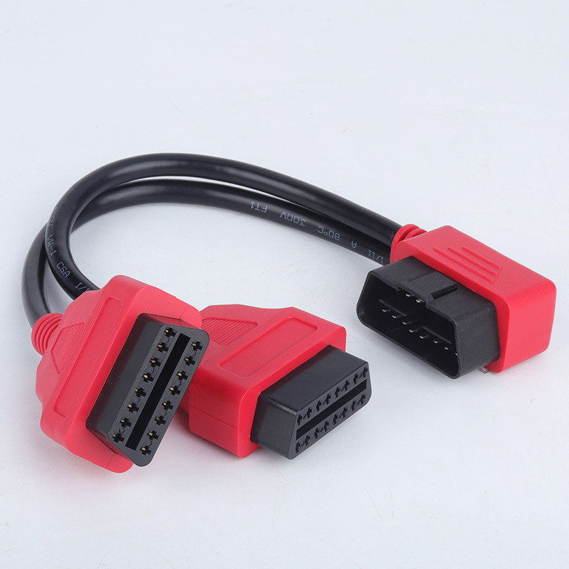 OBD2一分二转接线延长线OBD扩展线12v汽车使用16针芯分线器