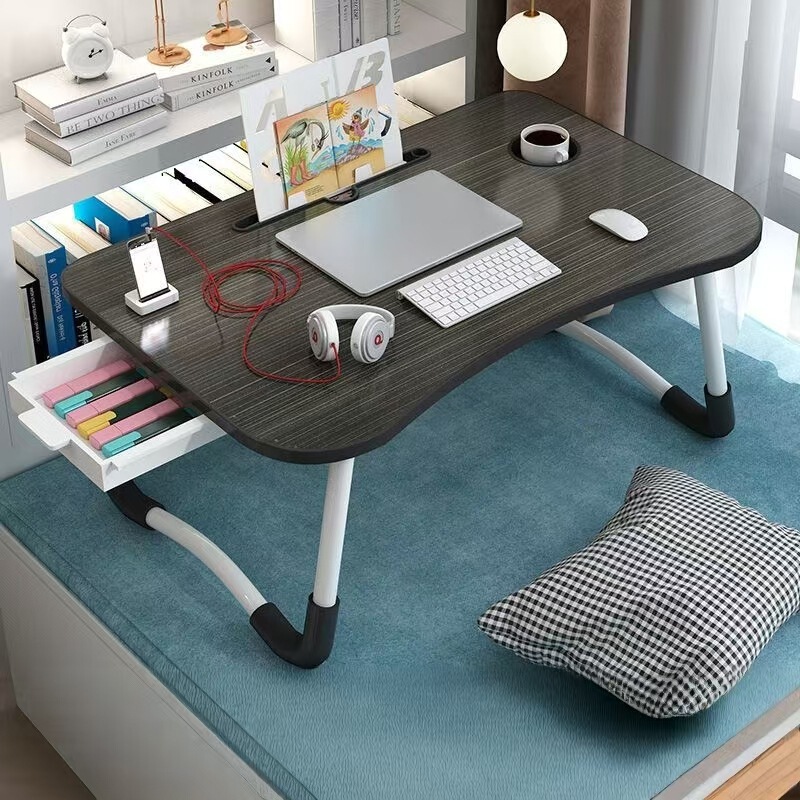 Bed Desk, Foldable Small Table, Home Dormitory Bedroom Study Table, Laptop Computer, Lazy Person