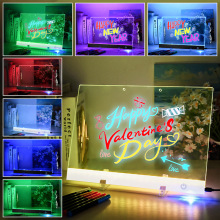 跨境led发光荧光板摆摊广告牌 亚克力写字板可擦写diy涂鸦小夜灯