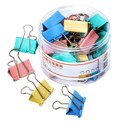 Factory direct sales Haowenke binder clip wholesale national standard color metal bill clip binder clip barrel bill clip