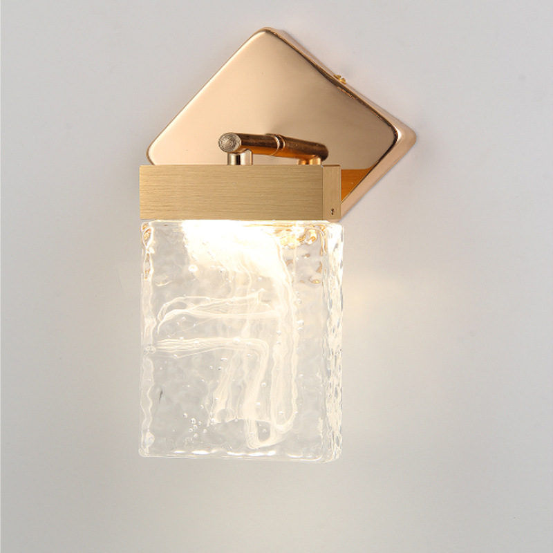 lámpara de cabecera lámpara de pared diseñador de cristal pasillo decoración lámpara de pared dormitorio diseño simple lámpara de cabecera lámpara de pared